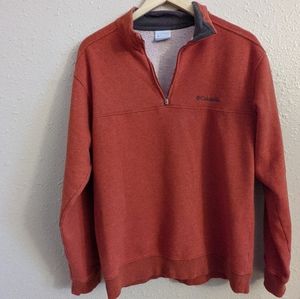 COLUMBIA 1/4 Zip Pullover Sweater Men's Medium - Orange.